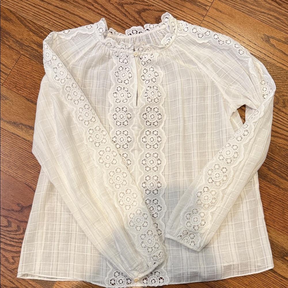 Rebecca Taylor Cream Lace Blouse